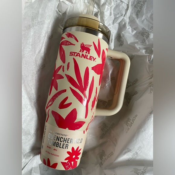Stanley 30oz Quencher H2.0 FlowState Travel Tumbler Resort Floral Print NIB NWT - Picture 10 of 13